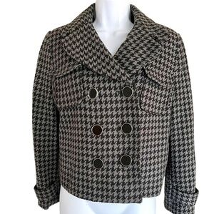 Worthington | Petite | Black and Grey Houndstooth Jacket